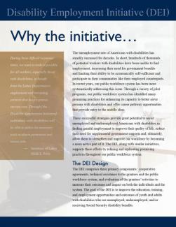 Disability Employment Initiative (DEI) Why the Initiative Fact Sheet