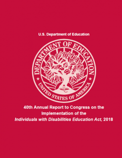 Annual Report to Congress on the Implementation of the Individuals with Disabilities Education Act Cover