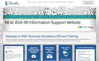 Screenshot of National Clearinghouse of Rehabilitation Training Materials (NCRTM) Website