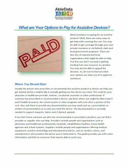 What are Your Options to Pay for Assistive Devices? cover
