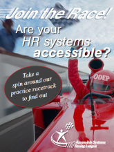 Poster promotes ASRL and features a race car driver.