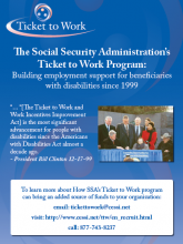 Poster featuring a quote from Bill Clinton about the Ticket to Work Program