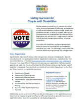 Voting Success for Those with Disabilities Front Page